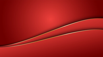 Wall Mural - Red gradient abstract and gold curve background