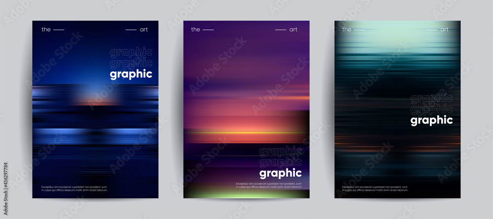 Abstract covers with Motion gradient. Blurred colors vector background. - obrazy, fototapety, plakaty 