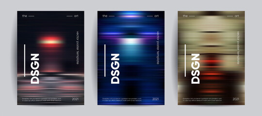Poster - abstract covers with motion gradient. blurred colors vector background.