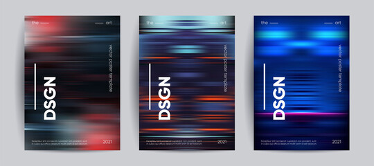 Poster - abstract covers with motion gradient. blurred colors vector background.
