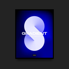 Poster - Bright Blue Vertical Cover. Gradient Template with Infinity Symbol. Vector illustration