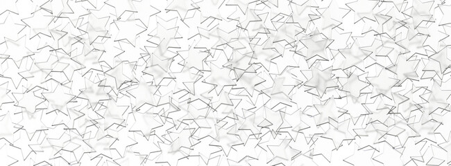 Fototapete - Glass Stars pattern isolated on white background. 3D rendering.