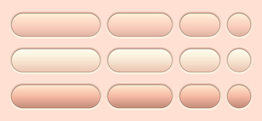 Poster - Buttons orange isolated, interesting navigation panel for website with soft pastel colors, editable vector illustration.
