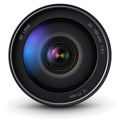 Poster - Camera photo lens 3D icon, realistic technology symbol design.