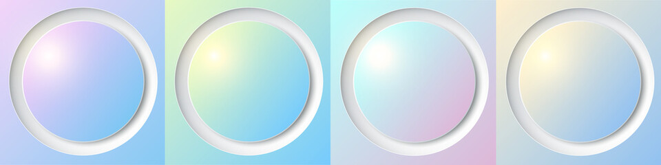 Poster - Abstract background with colorful 3D plastic buttons, vector illustration.