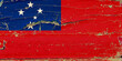 3D Flag of Samoa on wood