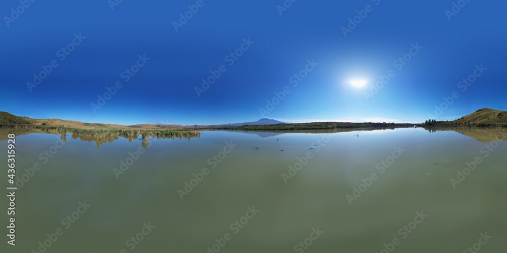 Foto de Stock 360 degrees aerial photo of the Oasis of Ponte Barca a ...