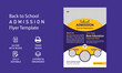 Admission Coming soon Flyer vector template. Junior and senior high school promotion banner. School admission social media post flyer template.