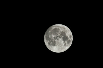 Poster - Silver moon on black background