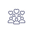 community line icon with people and hearts