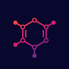 Poster - Polymer icon, monomer molecule model