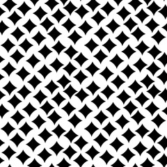 Poster - Four rays shurikens pattern. Vector simple black four rays stars. Seamless stars wallpaper.