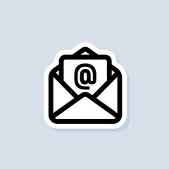 Poster - Email sticker. Open envelope. Newsletter logo. Email and messaging icons. Email marketing campaign. Vector on isolated background. EPS 10