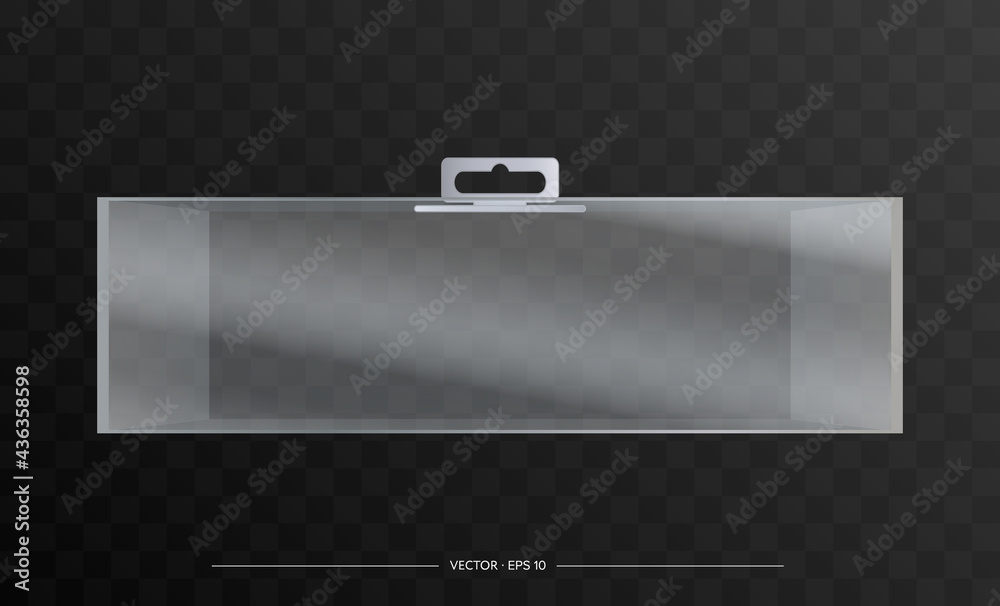 Transparent rectangular plastic packaging for your product. Realistic ...