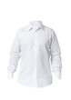 Modern classic cotton white male shirt stealth concept isolated on white