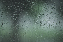Water Droplets On A Window After The Rain