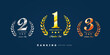 Gold, silver and bronze number1,number2,number3  ranking icon set , 1st, 2nd, 3rd