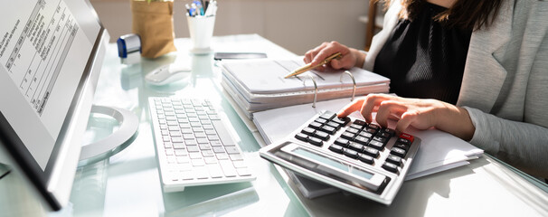 Wall Mural - Professional Accountant Woman In Office