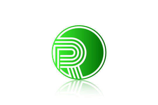 Letter R lines merge with the circle, Monogram logo vector