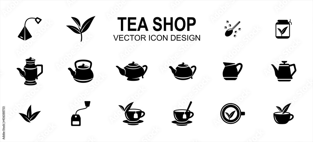 luxury tea shop drink related vector icon user interface graphic design ...
