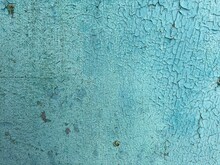 Peeling Blue Paint On Wooden Background