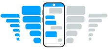 SMS Messages, Chat On The Phone. Correspondence Speech Bubbles. Communication, Dialogue On Social Networks. Text Cloud For The Messenger. Vector Illustration.