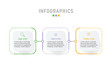 Poster - vector infographic template with 3d paper label, integrated circles. business concept with 3 options