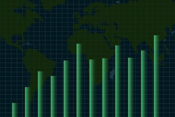 Poster - Double exposure of financial chart on empty room interior background. Forex market concept.