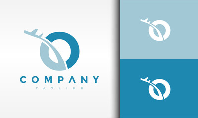 Canvas Print - letter O airplane logo