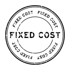 Sticker - Grunge black fixed cost word round rubber seal stamp on white background