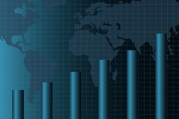 Poster - Double exposure of financial chart on empty room interior background. Forex market concept.