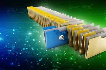 Poster - 3d rendering Documents copying one file to another
