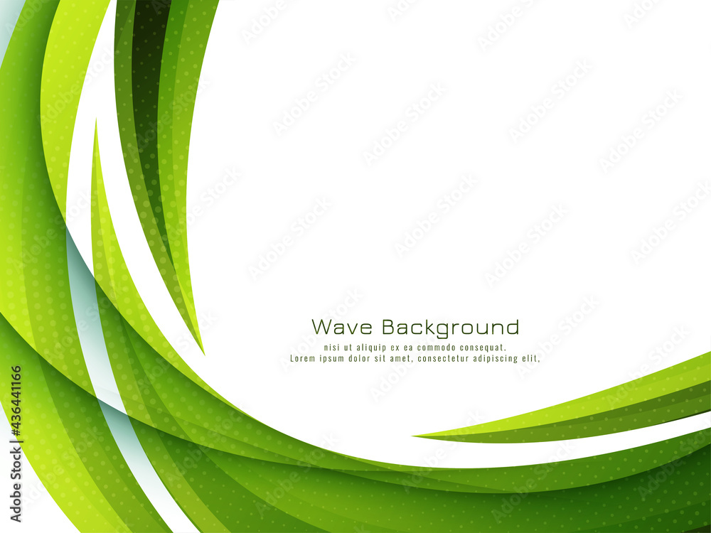 Abstract modern green wave design background Stock Vector | Adobe Stock