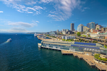 Fototapete - Downtown Seattle city skyline cityscape in United States