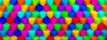 Background From Multicolor 3d Cubes, Geometric Background, 3d Rendering, Panoramic Image