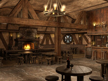 3d Render Of An Ancient Medieval Tavern
