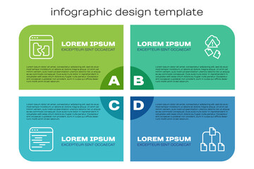 Aufkleber - Set line Software, Broken file, Folder tree and Cloud hacking. Business infographic template. Vector