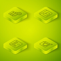 Aufkleber - Set Isometric line File missing, Loading data window, Search concept with folder and Server and gear icon. Vector