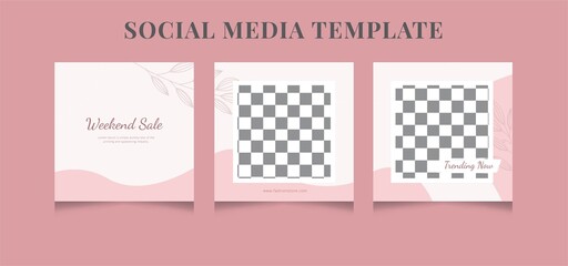 Wall Mural - Social media template banner fashion sale promotion