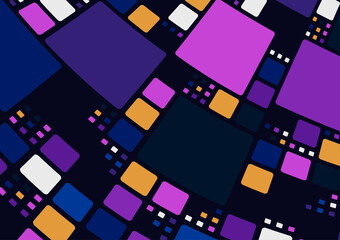 Fototapete - Abstract dash futuristic of square pattern digital design template. Overlapping design with contrast color style background. vector