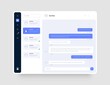 © dimakostrov - Dashboard Design with chat, social media, online messenger kit. App interface with UI and UX elements. Use design for web application, desktop app or website.
