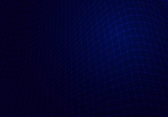 Wall Mural - Abstract blue mesh grid network on dark background technology digital concept