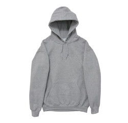 Wall Mural - blank hoodie sweatshirt color grey front arm view on white background