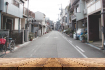 3D rendering, wooden top table on isolate blur background