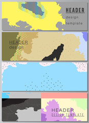 Poster - Vector layout of headers, banner design templates for website footer design, horizontal flyer design, website header. Japanese pattern template. Landscape background decoration in Asian style.