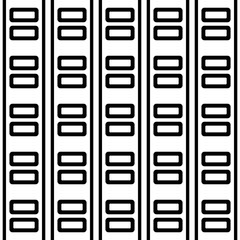 Poster - Empty blocks and vertical lines pattern. Vector, monochrome and seamless.