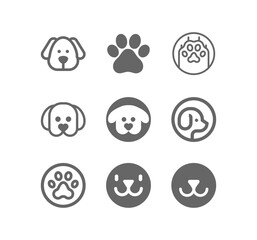 Dog, puppy vector line icon set