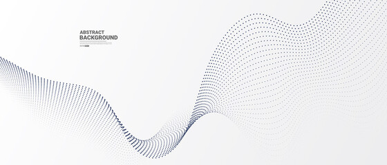 Leinwandbilder - White abstract background with flowing particles. Digital future technology concept. vector illustration.	
