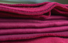 Layers Of French Terry Pink Amaranth Fabric