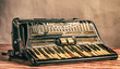A beautiful picture of an old worn out accordion